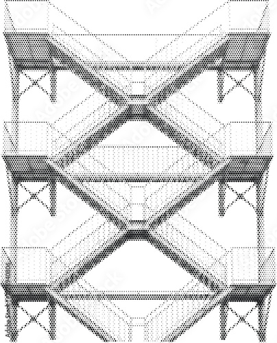 scaffolding construction metal industrial halftone black white retro vintage urban poster print