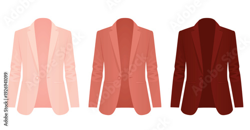 Red business tuxedo set. vector illustration