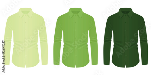 Green long sleeve shirt. vector illustration