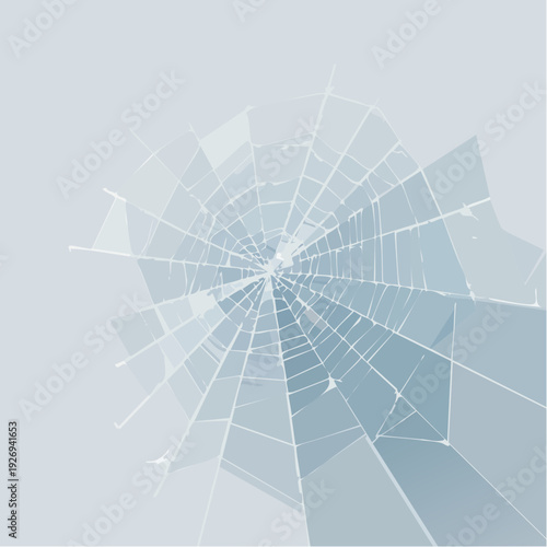 Geometric radial network design illustrating connection and fragility on a light blue background
