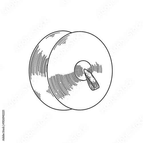 hand drawn minimalist hand cymbals musical instrument line art vector illustration