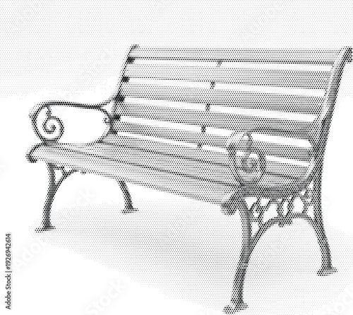 urban visual black white monochrome bench radiant path halftone illustration poster
