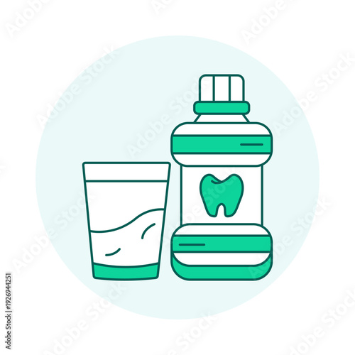 Oral Hygiene Line Icon – Tooth Care Healthcare Illustration