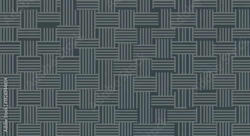 Abstract woven texture with intersecting horizontal and vertical stripes in dark gray.