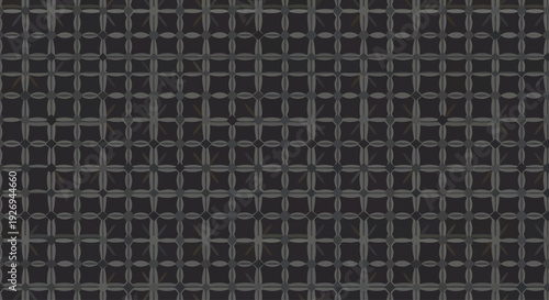 Dark grey geometric pattern with a repeating grid of stylized squares and intersecting lines