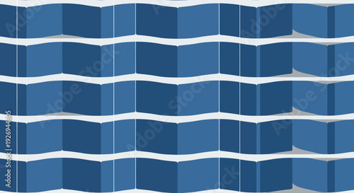 Abstract repeating geometric pattern of blue folded planes creating a textured background