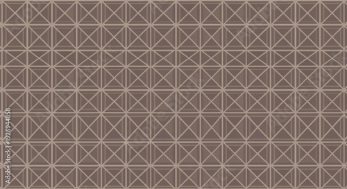 Geometric pattern with repeating diamond and square shapes in muted earth tones, vector art.