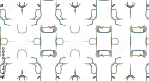 Abstract geometric pattern with muted colors on a white background, vector art