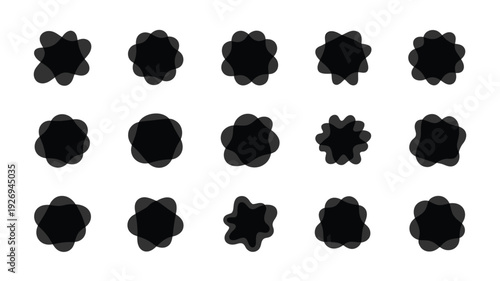 Abstract layered background with silhouetted floral shapes on white