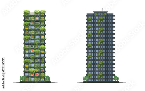Innovative Green Architecture Two Towers Showcasing Sustainable Urban Design
