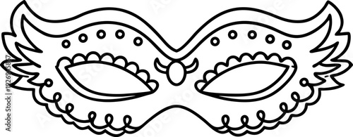 Intricate masquerade mask with decorative patterns and elegant design for costume and celebration