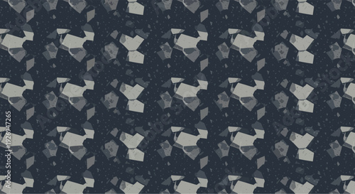 Abstract geometric pattern in dark blue and grey tones, modern graphic design