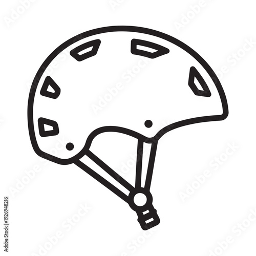Simple line drawing of a climbing helmet ideal for safety illustrations