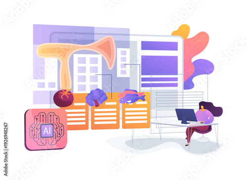 AI Customer Behavior Heatmap abstract concept vector illustration.