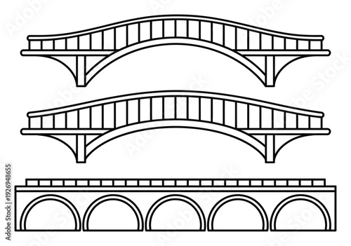 Architectural Bridge Elements Vector Illustration