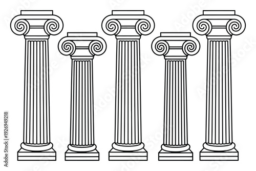 Classic Greek Columns Vector Illustration