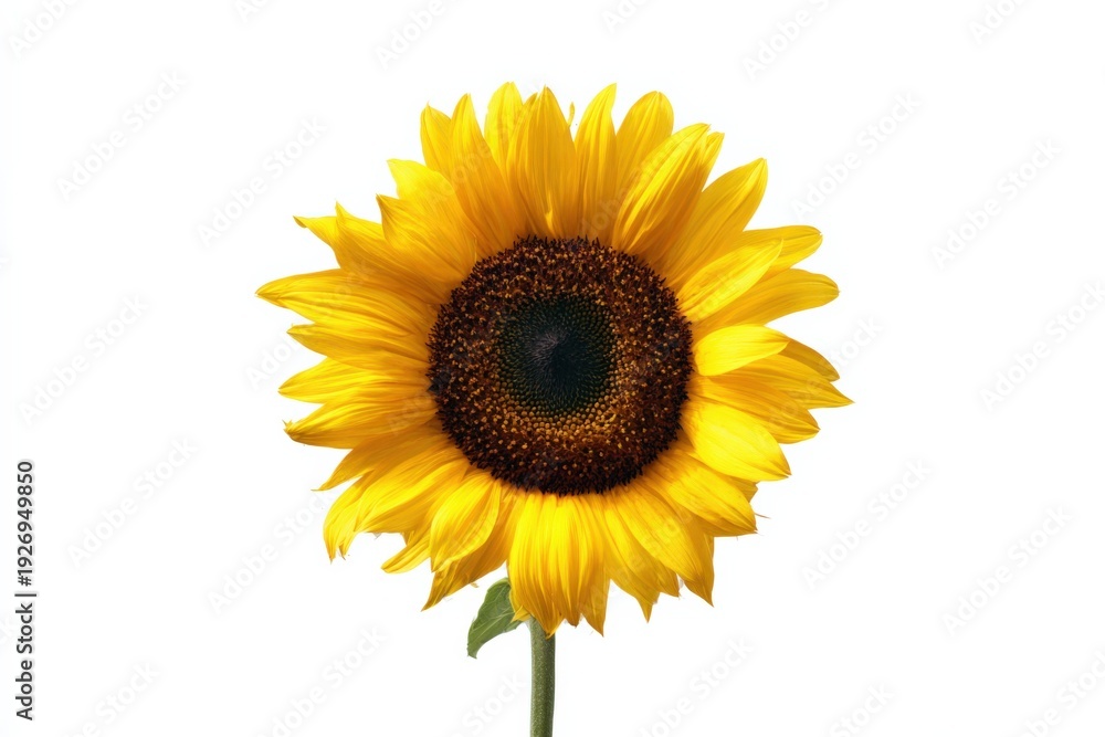 Obraz premium Bright yellow sunflower against a white background