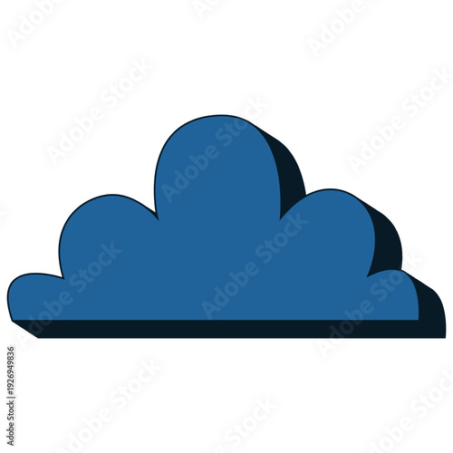 3D Blue Cloud Icon