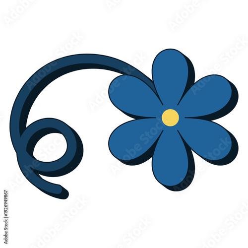 Blue Swirl Flower Graphic