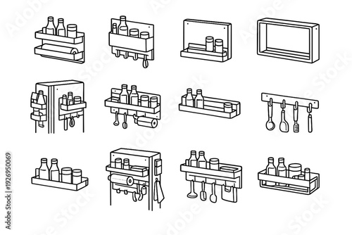Plate fridge modern magnet icon vector icons flat frame storage geometry outline