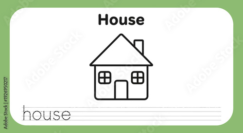 House outline for kids learning and coloring