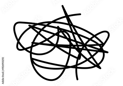 Garabato de líneas negras enredadas 