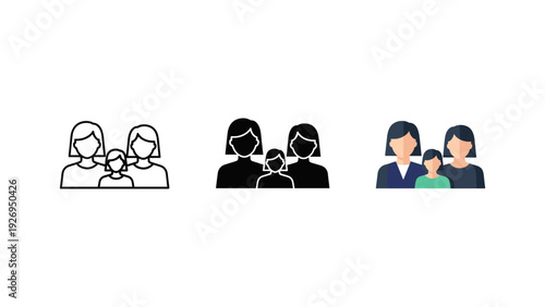 Diverse family generations portrait flat design vector illustration isolated on white background family tree concept