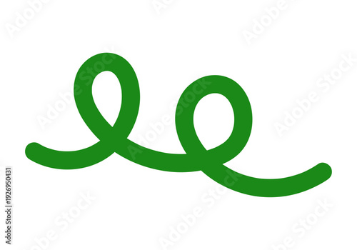 Línea verde continua con dos bucles en trazo de pincel