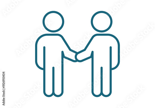 Icono de dos figuras humanas dándose la mano en señal de acuerdo