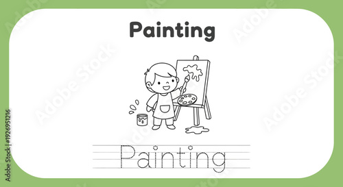 Painting time: Little artist at work