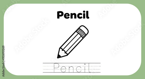 Pencil Coloring Page for Kids Education