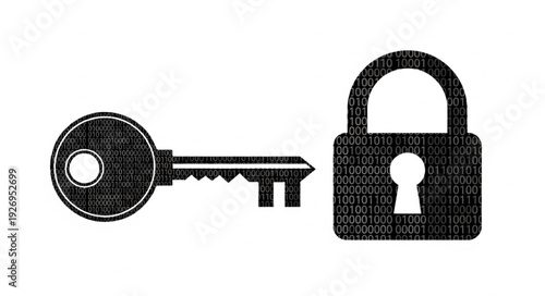 Key and padlock symbolising security, protection, and access control in digital world.