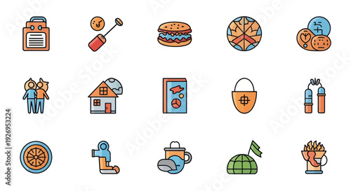 Collection of Food and Restaurant Icons.