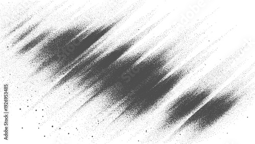 Minimal stipple noise cloud with fine particle dispersion and soft monochrome gradient, Black and white distress texture with rough grain and grunge overlay effect