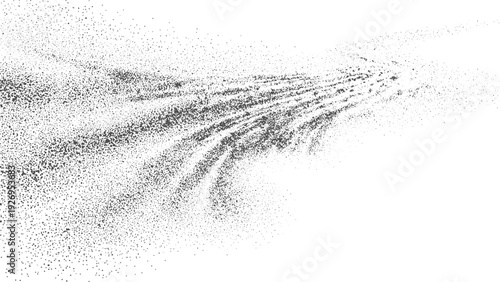 Abstract monochrome grain background with gritty distress and worn texture overlay, Grayscale dotted haze texture with scattered speckles and airy cloud-like vector pattern