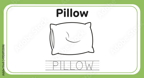 Pillow Coloring Page for Kids: Simple Line Art