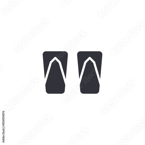 Swimming fins icon representing diving equipment, underwater sport activity, snorkeling gear, and aquatic adventure concept.