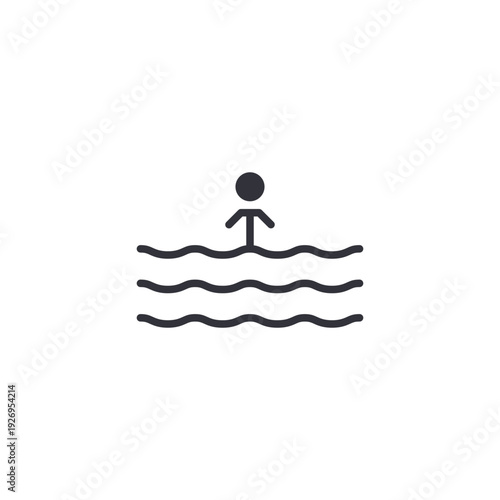 Indoor swimming pool icon symbolizing sports facility, aquatic center, training venue, and recreational infrastructure.