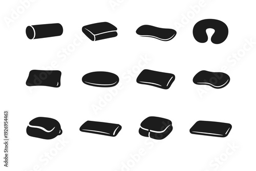 Aid solid minimal generation compact pillow accessory icon simple clean image vector