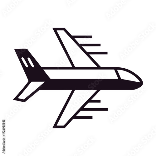Modern Airplane Icon Set – Minimal Aircraft Silhouette Vector Collection for Travel and Aviation Design