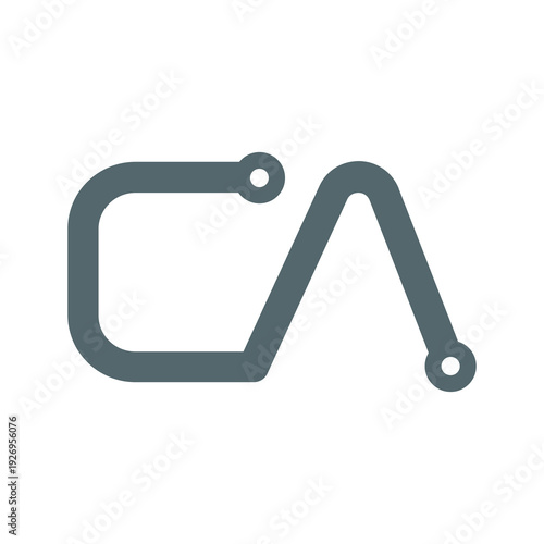 Letter CA logo icon isolated on white background