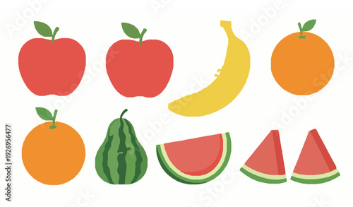 Cute cartoon fruit vector collection with colorful healthy food characters