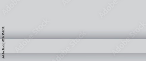 White with gray panoramic studio background with white glow - Vector