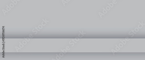 White with gray panoramic studio background with white glow - Vector
