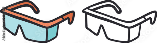 Protective Safety Glasses Industrial Eye Protection Icon Vector