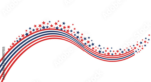 Patriotic wave with stars and stripes
