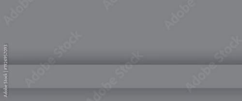 White with gray panoramic studio background with white glow - Vector