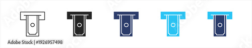 Cash Withdrawal icon set illustration multiple style collection