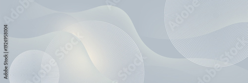 Soft abstract circles with pastel waves on light modern background