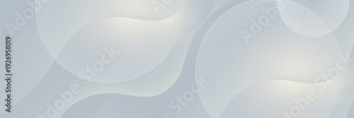 Soft abstract circles with pastel waves on light modern background